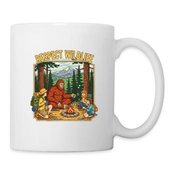 Respect de la faune, feu de camp Bigfoot - Mug blanc - blanc - Droite