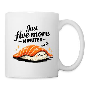 Sleeping Sushi – Just 5 More Minutes Retro Design - Tasse - Weiß - Rechts