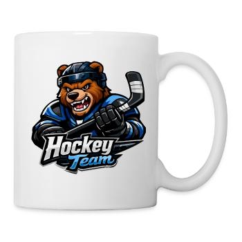 Bär Eishockey Team Maskottchen - Tasse - Weiß - Rechts