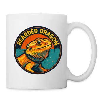 Badge Circulaire Pogona Dragon Barbu Vintage - Mug blanc - blanc - Droite