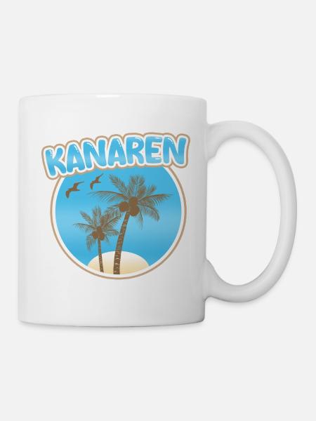Logo de Palm Beach des îles Canaries - Mug blanc - blanc