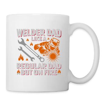 Sweat Father Fire Motif Welder Father's Day - Mug - white - Right