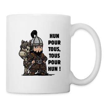 HUN POUR TOUS, TOUS POUR HUN ! - Attila, humour mé - Mug blanc - blanc - Droite