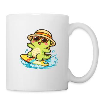 Sonnige Surf-Schildkröte - Tasse - Weiß - Rechts