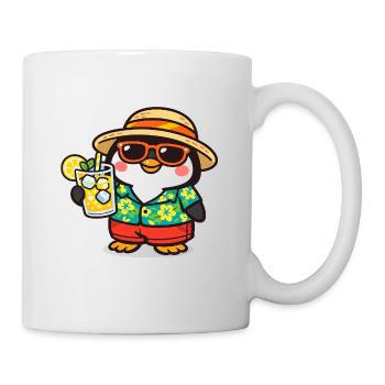 Pinguin Strandabenteuer Hawaii - Tasse - Weiß - Rechts