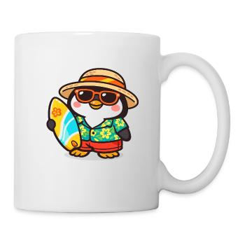 Hawaiianischer Pinguin Surf - Tasse - Weiß - Rechts