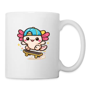Axolotl Kawaii Skate-Flügel Wesen  - Tasse - Weiß - Rechts