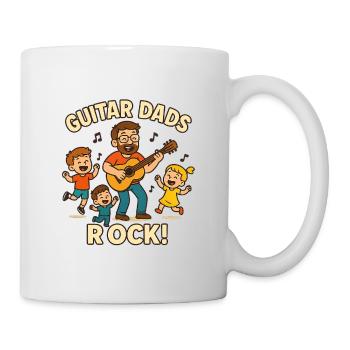 Guitar Dads Rock! Lustiges Gitarren Papa Shirt - Tasse - Weiß - Rechts