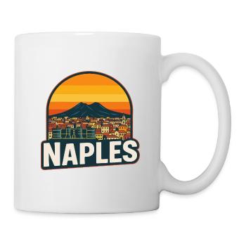 Naples Italy Retro Sunset Vesuvius Skyline - Mug - white - Right
