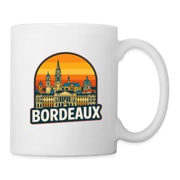 Bordeaux France Retro Sunset Skyline Design - Mug - white - Right