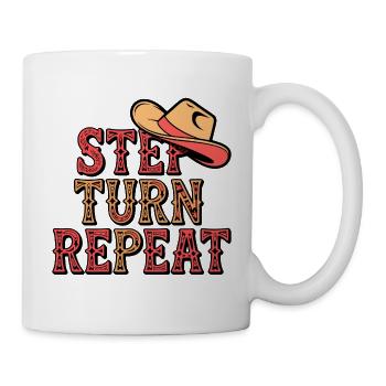 Line Dance Step Turn Repeat - Tasse - Weiß - Rechts