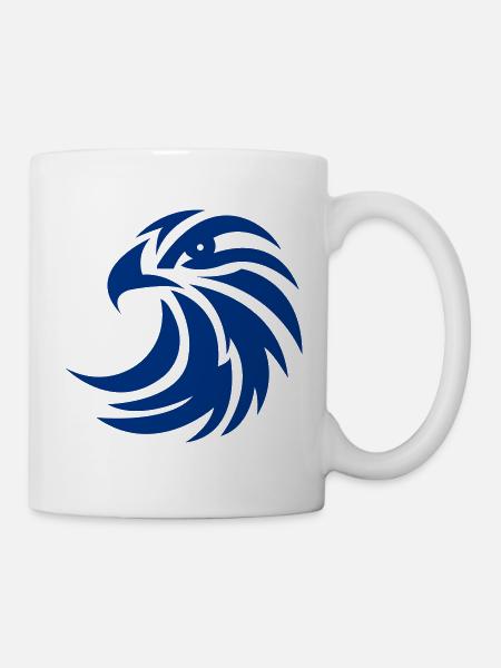 Blauer Phoenix Kreisdesign - Tasse - Weiß