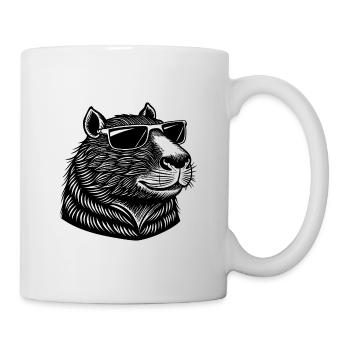 Capybara mit Sonnenbrille - Tasse - Weiß - Rechts