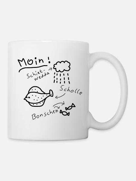 moin norddeutsch typisch plattdeutsch - Tasse - Weiß
