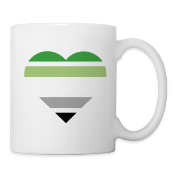 Pride Flag Heart · Aromantic - Mug - white - Right