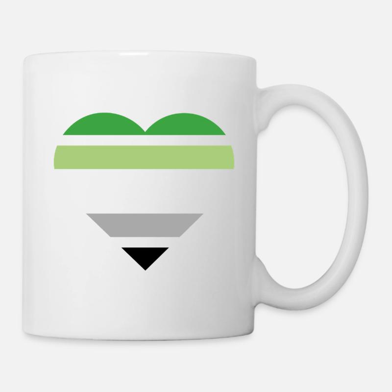 Pride Flag Heart · Aromantic - Tasse - Weiß