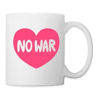 Graphique de paix sans cœur de guerre - Mug blanc - blanc - Droite