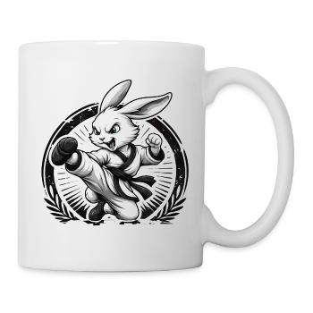 Karate Hase Dojo Kampfsport Fun Design - Tasse - Weiß - Rechts