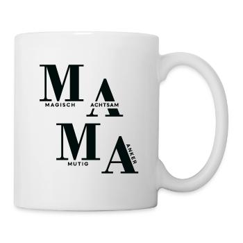 Gestaffeltes MAMA Design in Schwarz für helle Mode - Tasse - Weiß - Rechts