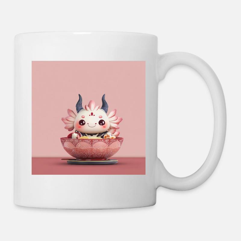 Kawaii Blüten-Dumpling Bowl Drache  - Tasse - Weiß