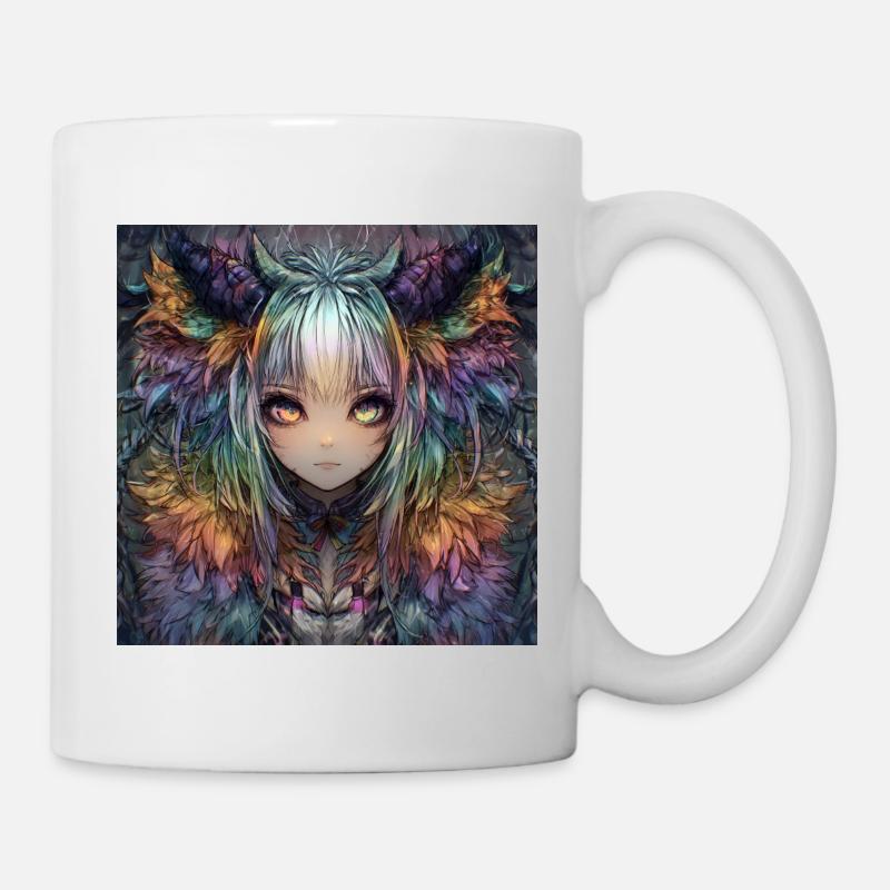Feather Dream Mythical Creature Portrait - Mug - white
