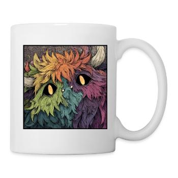 Regenbogenmonster Farbenspiel - Tasse - Weiß - Rechts