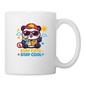 Graphique Reste mignon Reste Cool Bear - Mug blanc - blanc - Droite