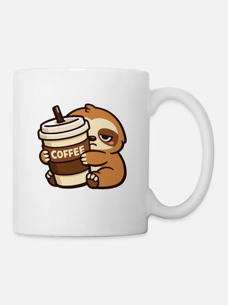 Kaffee-liebendes Faultier - Tasse - Weiß