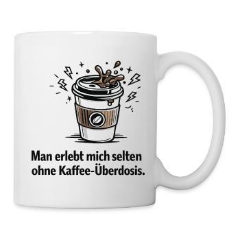 Kaffee-Überdosis Spruchbecher - Tasse - Weiß - Rechts
