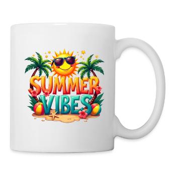 Ambiance estivale : ambiance plage ensoleillée - Mug blanc - blanc - Droite
