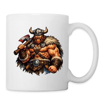 Guerrier viking à la hache - Mug blanc - blanc - Droite