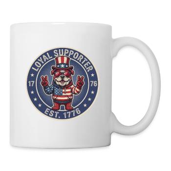 Patriotic USA Bulldog Soutien fidèle 1776 - Mug blanc - blanc - Droite