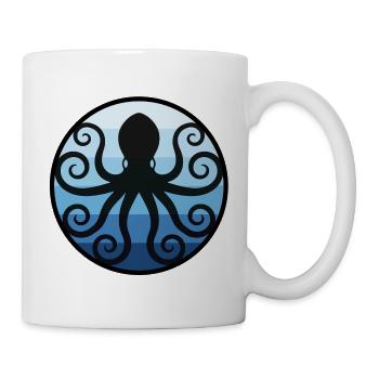 Poulpe noire dans l’océan - Mug blanc - blanc - Droite