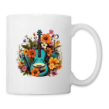 Floral Guitar in Tropical Style - Mug - white - Right