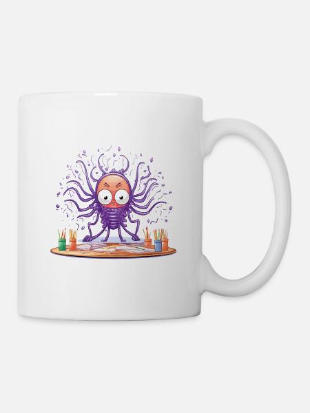 Kreativer Tinten-Octopus - Tasse - Weiß