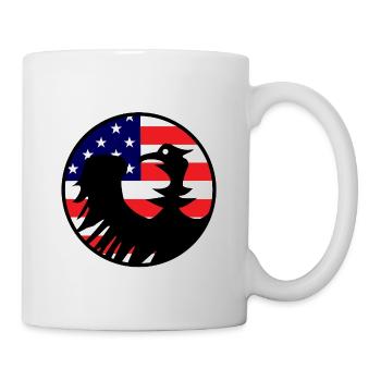 Adlerflagge USA Silhouette - Tasse - Weiß - Rechts