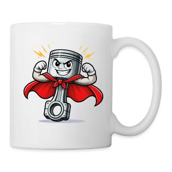 Mechanikers Superheld Piston - Tasse - Weiß - Rechts
