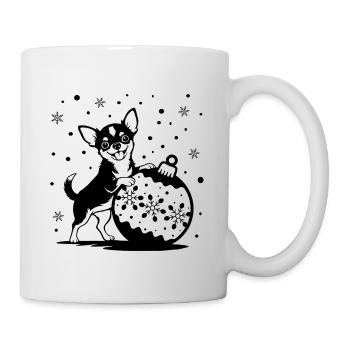 Cheerful Chihuahua with Christmas Bauble - Mug - white - Right