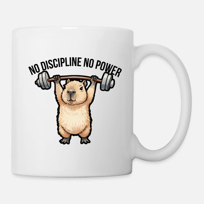 Capybara Gym Lustiges Workout Tierdesign - Tasse - Weiß