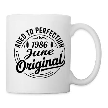 Juni 1986 – Legende der Gipfel und Berge - Tasse - Weiß - Rechts