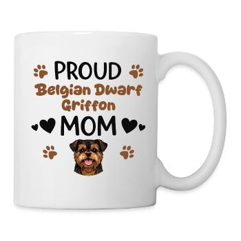 Proud Griffon Mother, Belgian Dwarf Griffon - Mug - white - Right