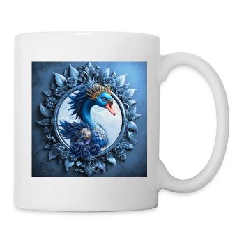 Blauer Phoenix-Wappen im Bild - Tasse - Weiß - Rechts