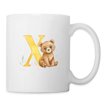 X und Teddybär Aquarell - Tasse - Weiß - Rechts