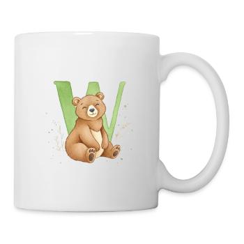 Bär mit Buchstabe W - Tasse - Weiß - Rechts