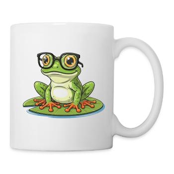 Smart Frog - Funny Design with Lunett - Mug - white - Right