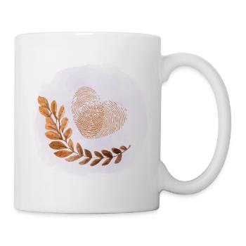 Cadeau Cercle d’Aquarelle en forme d’empreintes digitales en cœur d’amour - Mug blanc - blanc - Droite