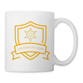 Lehrerparkplatz-Sheriff – Lustiges Lehrer-Design m - Tasse - Weiß - Rechts