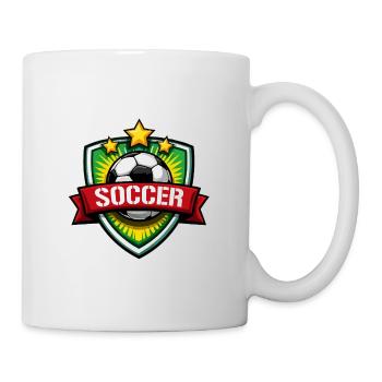 Fußball Shield mit Banner - Tasse - Weiß - Rechts