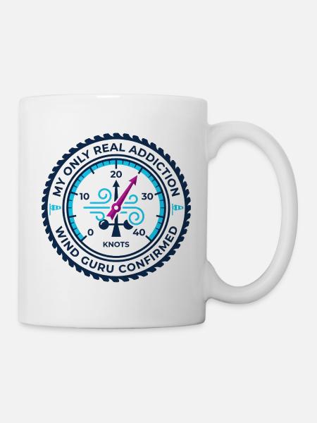Windguru-Sucht – Kitesurfing-Knoten-Anzeige - Tasse - Weiß
