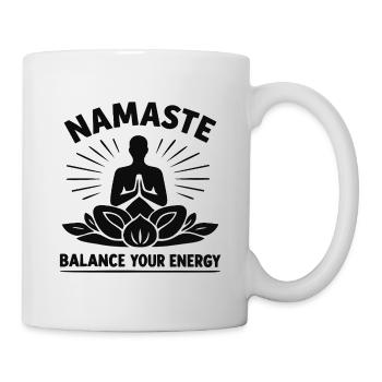 Namaste : Équilibrez votre énergie Méditation de yoga - Mug blanc - blanc - Droite